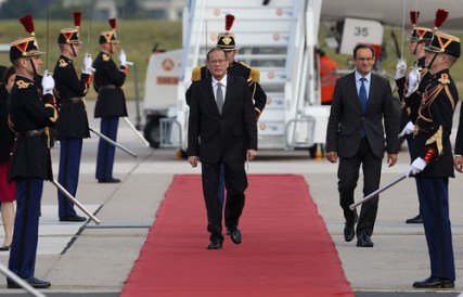aquino arrives in france inquirer