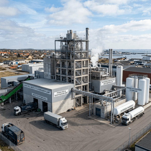 Hydrogen production from waste facility
